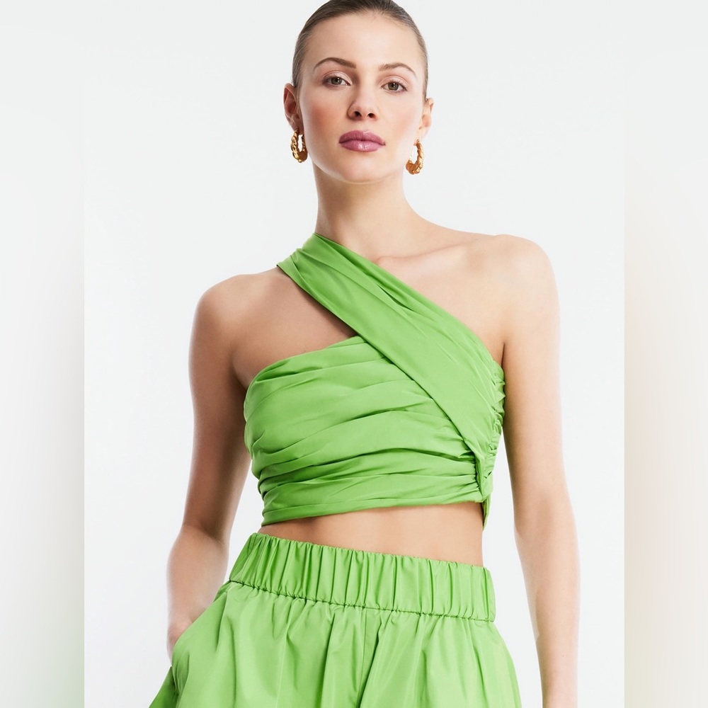 BCBG Kat One Shoulder Crop Top NWT